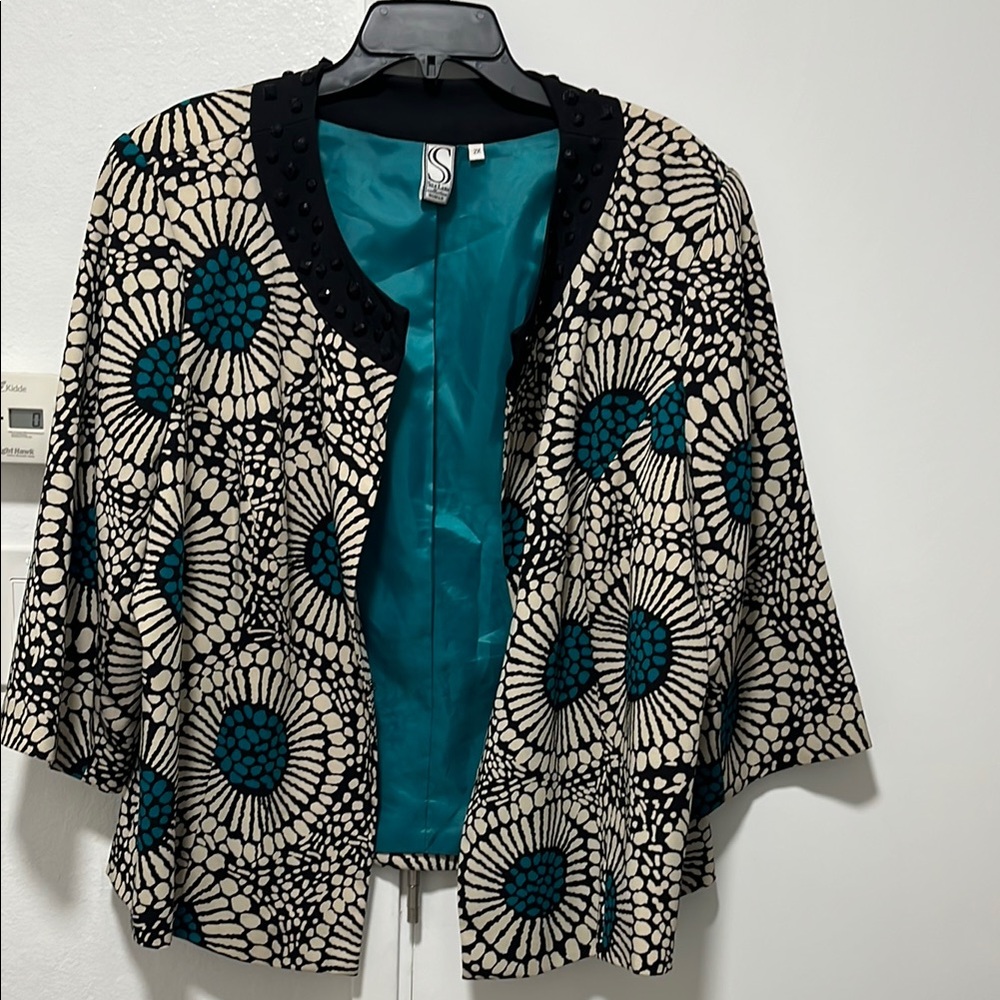 Stylish Black and Teal Women's Sweater